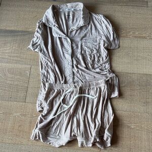 Born -Beige Short Sleeve Pajama Set M exc